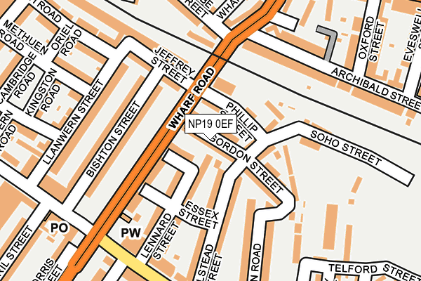 NP19 0EF map - OS OpenMap – Local (Ordnance Survey)