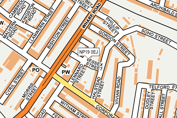 NP19 0EJ map - OS OpenMap – Local (Ordnance Survey)