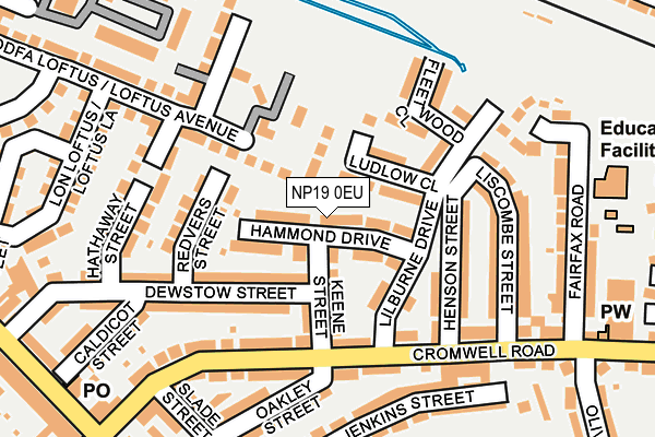 NP19 0EU map - OS OpenMap – Local (Ordnance Survey)