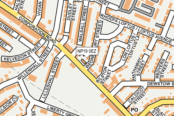 NP19 0EZ map - OS OpenMap – Local (Ordnance Survey)
