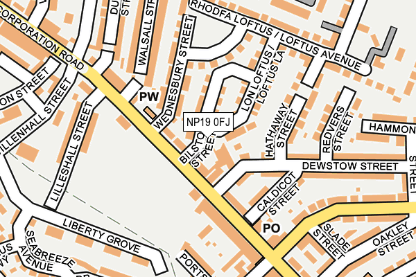 NP19 0FJ map - OS OpenMap – Local (Ordnance Survey)