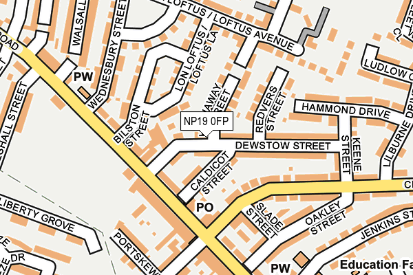 NP19 0FP map - OS OpenMap – Local (Ordnance Survey)