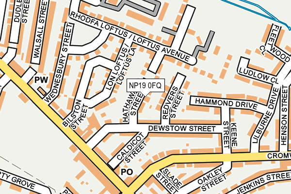 NP19 0FQ map - OS OpenMap – Local (Ordnance Survey)