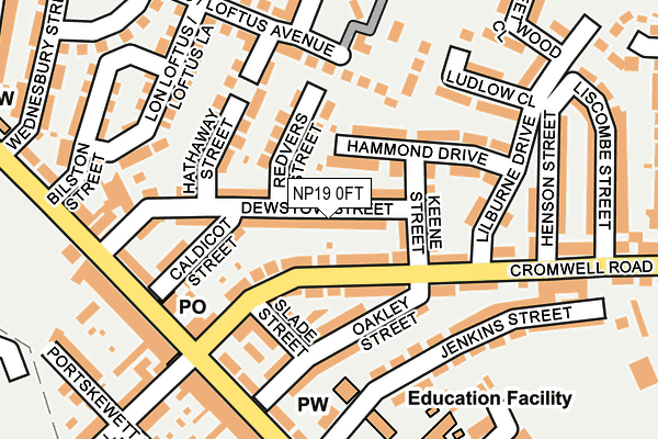 NP19 0FT map - OS OpenMap – Local (Ordnance Survey)