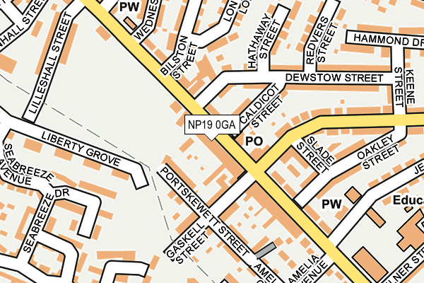 NP19 0GA map - OS OpenMap – Local (Ordnance Survey)