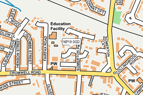 NP19 0GD map - OS OpenMap – Local (Ordnance Survey)