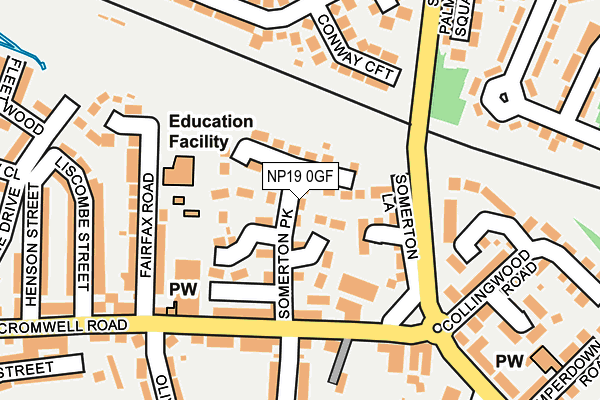 NP19 0GF map - OS OpenMap – Local (Ordnance Survey)