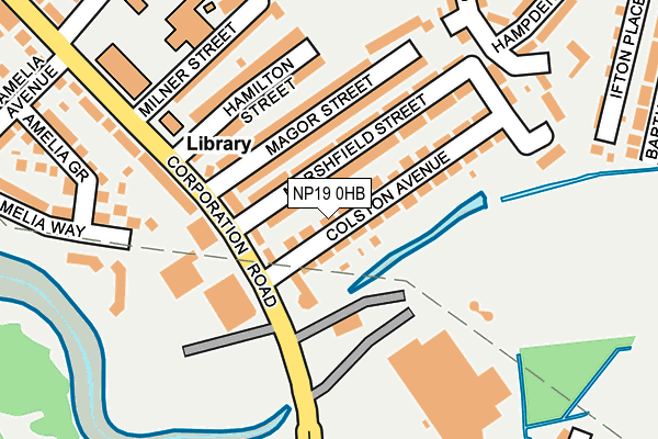 NP19 0HB map - OS OpenMap – Local (Ordnance Survey)