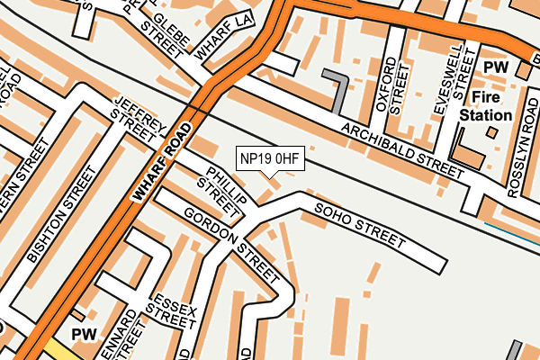 NP19 0HF map - OS OpenMap – Local (Ordnance Survey)