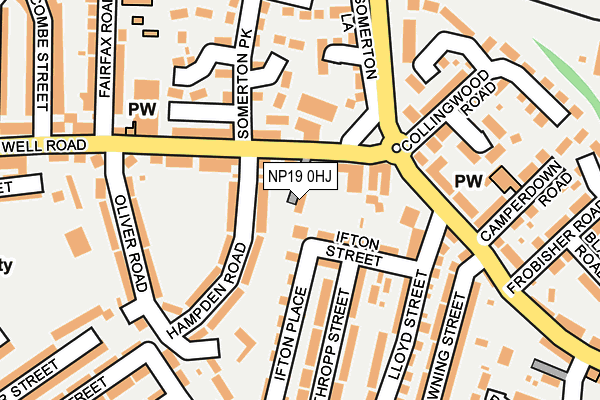 NP19 0HJ map - OS OpenMap – Local (Ordnance Survey)