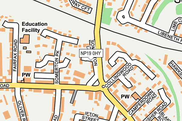 NP19 0HY map - OS OpenMap – Local (Ordnance Survey)