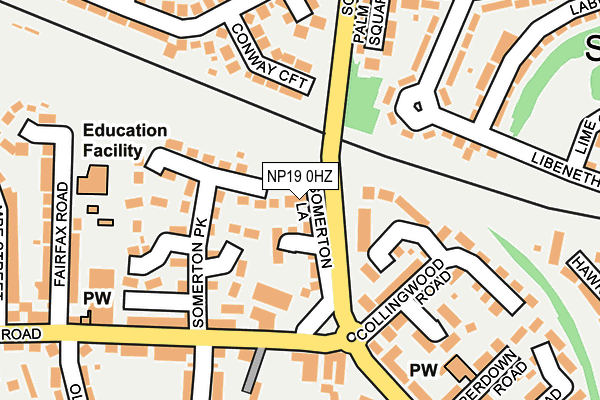 NP19 0HZ map - OS OpenMap – Local (Ordnance Survey)