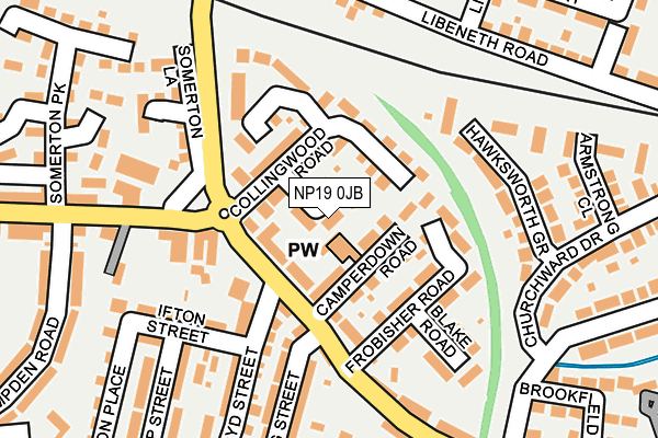 NP19 0JB map - OS OpenMap – Local (Ordnance Survey)