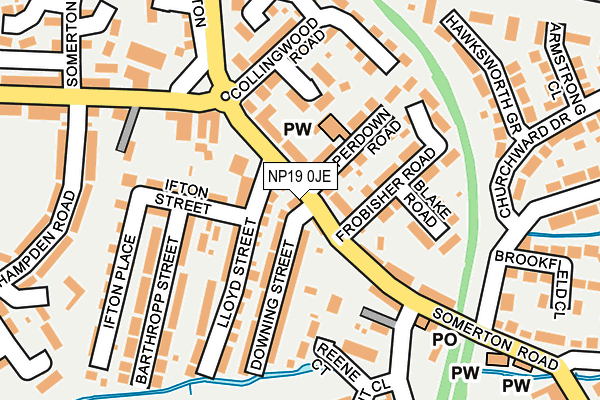 NP19 0JE map - OS OpenMap – Local (Ordnance Survey)