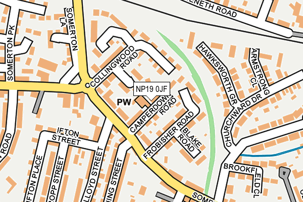 NP19 0JF map - OS OpenMap – Local (Ordnance Survey)