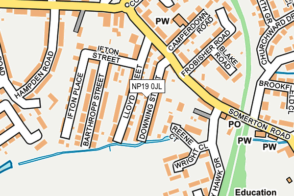 NP19 0JL map - OS OpenMap – Local (Ordnance Survey)