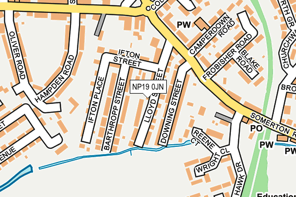 NP19 0JN map - OS OpenMap – Local (Ordnance Survey)