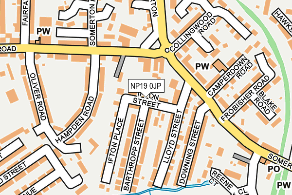 NP19 0JP map - OS OpenMap – Local (Ordnance Survey)