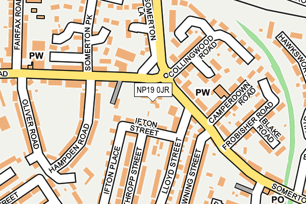 NP19 0JR map - OS OpenMap – Local (Ordnance Survey)