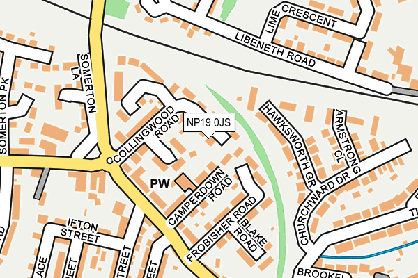 NP19 0JS map - OS OpenMap – Local (Ordnance Survey)