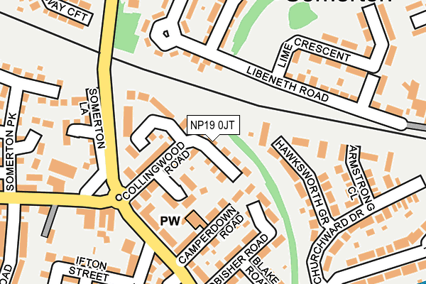 NP19 0JT map - OS OpenMap – Local (Ordnance Survey)