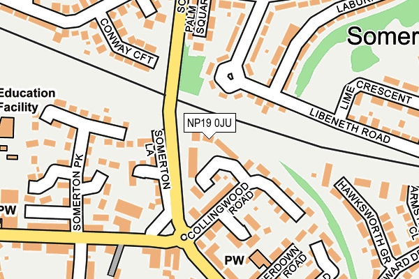 NP19 0JU map - OS OpenMap – Local (Ordnance Survey)