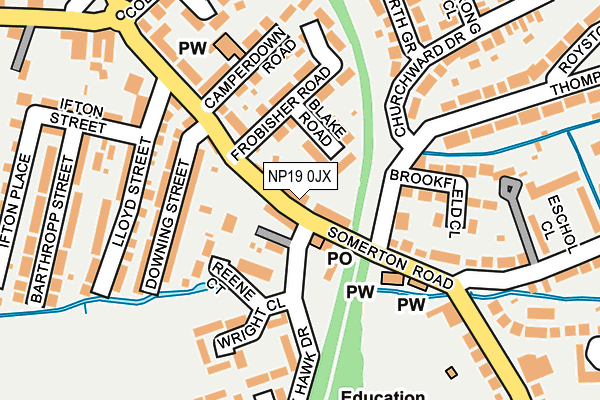 NP19 0JX map - OS OpenMap – Local (Ordnance Survey)