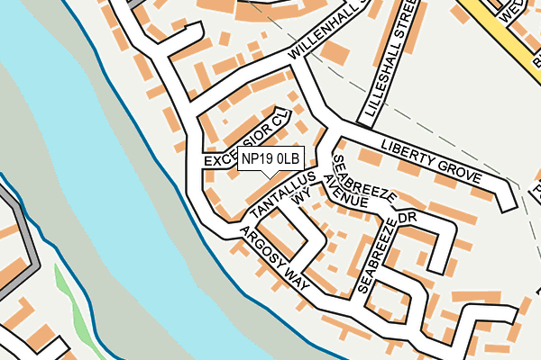 NP19 0LB map - OS OpenMap – Local (Ordnance Survey)