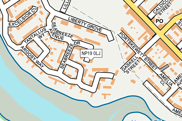 NP19 0LJ map - OS OpenMap – Local (Ordnance Survey)