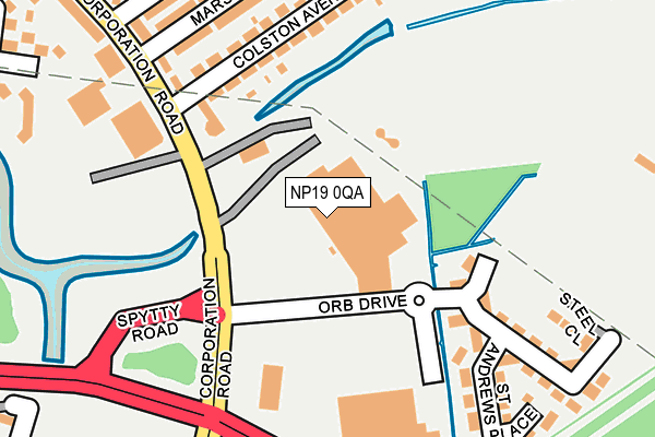 NP19 0QA map - OS OpenMap – Local (Ordnance Survey)