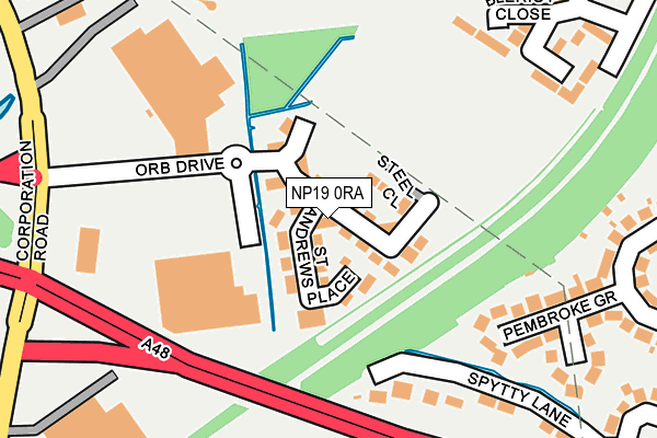 NP19 0RA map - OS OpenMap – Local (Ordnance Survey)