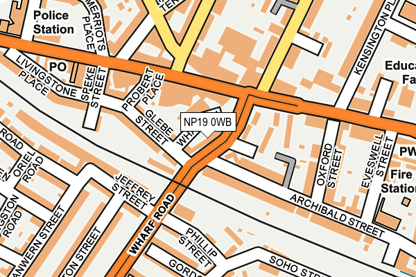NP19 0WB map - OS OpenMap – Local (Ordnance Survey)