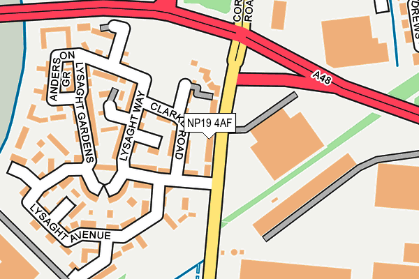 NP19 4AF map - OS OpenMap – Local (Ordnance Survey)