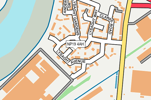 NP19 4AH map - OS OpenMap – Local (Ordnance Survey)