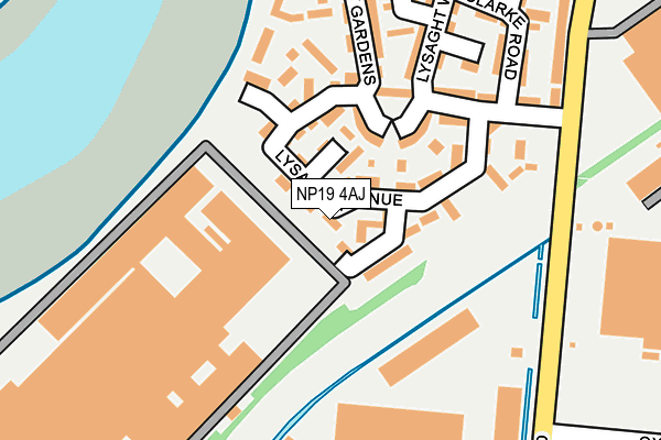 NP19 4AJ map - OS OpenMap – Local (Ordnance Survey)