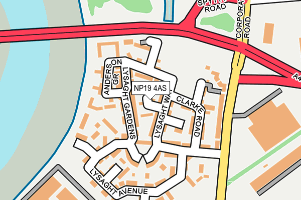 NP19 4AS map - OS OpenMap – Local (Ordnance Survey)