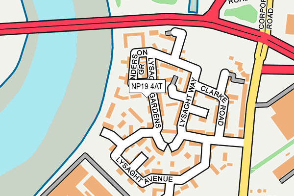 NP19 4AT map - OS OpenMap – Local (Ordnance Survey)