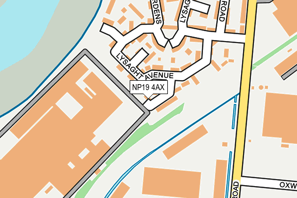 NP19 4AX map - OS OpenMap – Local (Ordnance Survey)