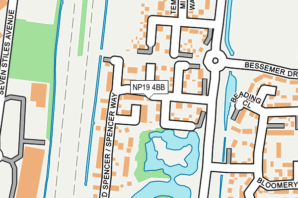 NP19 4BB map - OS OpenMap – Local (Ordnance Survey)