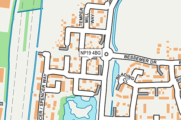 NP19 4BG map - OS OpenMap – Local (Ordnance Survey)