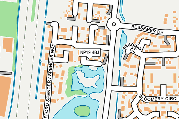 NP19 4BJ map - OS OpenMap – Local (Ordnance Survey)