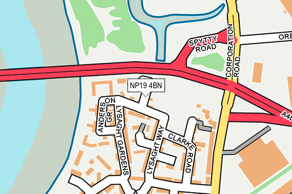 NP19 4BN map - OS OpenMap – Local (Ordnance Survey)