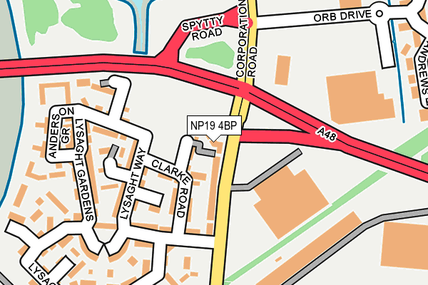 NP19 4BP map - OS OpenMap – Local (Ordnance Survey)