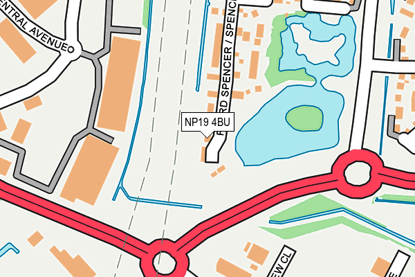 NP19 4BU map - OS OpenMap – Local (Ordnance Survey)