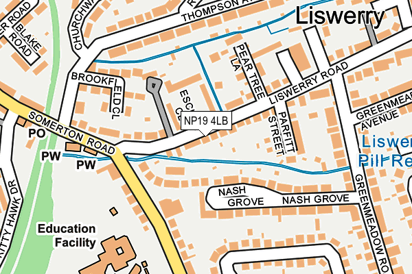 NP19 4LB map - OS OpenMap – Local (Ordnance Survey)