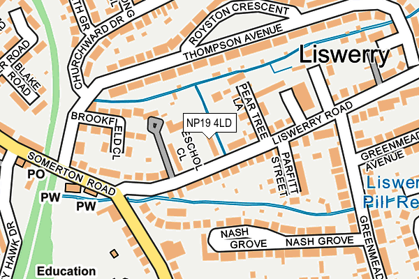 NP19 4LD map - OS OpenMap – Local (Ordnance Survey)