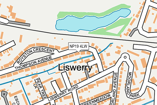 NP19 4LW map - OS OpenMap – Local (Ordnance Survey)