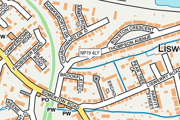 NP19 4LY map - OS OpenMap – Local (Ordnance Survey)