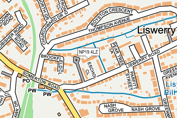 NP19 4LZ map - OS OpenMap – Local (Ordnance Survey)