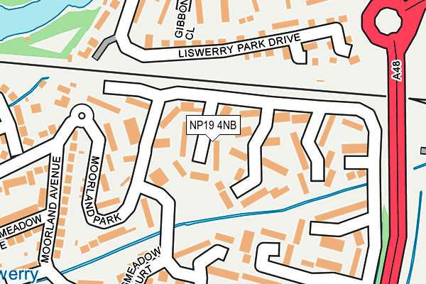 NP19 4NB map - OS OpenMap – Local (Ordnance Survey)